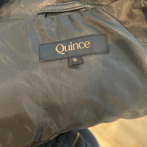 Quince black leather motorcycle jacket, size small - Picture 4 of 4